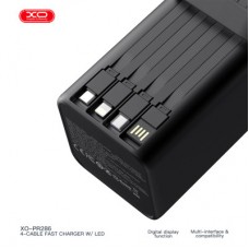 Батарея универсальная XO 50000mAh, PD/20W, QC/22,5W, Lamp, black (XO-PR286-BK) - Фото