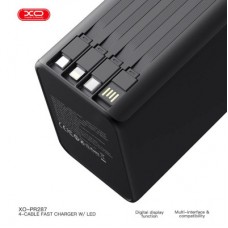 Батарея универсальная XO 80000mAh, PD/20W, QC/22,5W, Lamp, black (XO-PR287-BK) - Фото