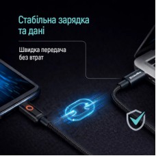 Дата кабель USB-C to Lightning 1.0m PD30W black ColorWay (CW-CBPDCL103-BK) - Фото