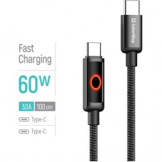 Дата кабель USB-C to USB-C 1.0m 3A PD60W black ColorWay (CW-CBPDCC103-BK) - Фото