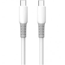 Дата кабель USB-C to USB-C 1.0m 3A PD60W liquid silicone white ColorWay (CW-CBPDCC093-WT) - Фото