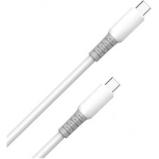 Дата кабель USB-C to USB-C 1.0m 3A PD60W liquid silicone white ColorWay (CW-CBPDCC093-WT) - Фото
