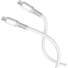 Дата кабель USB-C to USB-C 1.0m 3A PD60W liquid silicone white ColorWay (CW-CBPDCC093-WT) - Фото