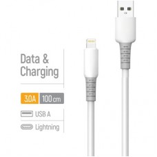 Дата кабель USB 2.0 AM to Lightning 1.0m 3A liquid silicone white ColorWay (CW-CBUL093-WT) - Фото
