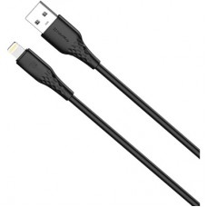 Дата кабель USB 2.0 AM to Lightning 2.0m 3A textured PVC black ColorWay (CW-CBUL095-BK) - Фото