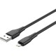 Дата кабель USB 2.0 AM to Lightning 2.0m 3A textured PVC black ColorWay (CW-CBUL095-BK)
