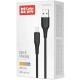 Дата кабель USB 2.0 AM to Lightning 2.0m 3A textured PVC black ColorWay (CW-CBUL095-BK)