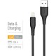 Дата кабель USB 2.0 AM to Lightning 2.0m 3A textured PVC black ColorWay (CW-CBUL095-BK)