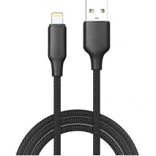 Дата кабель USB 2.0 AM to Lightning 2.0m 3A TPE embossed black ColorWay (CW-CBUL102-BK) - Фото