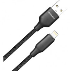 Дата кабель USB 2.0 AM to Lightning 2.0m 3A TPE embossed black ColorWay (CW-CBUL102-BK) - Фото