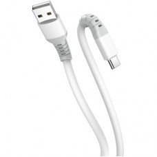 Дата кабель USB 2.0 AM to USB-C 1.0m 3A liquid silicone white ColorWay (CW-CBUC093-WT) - Фото