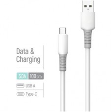 Дата кабель USB 2.0 AM to USB-C 1.0m 3A liquid silicone white ColorWay (CW-CBUC093-WT) - Фото