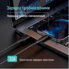 Дата кабель USB 2.0 AM to USB-C 2.0m 3A textured PVC black ColorWay (CW-CBUC095-BK) - Фото