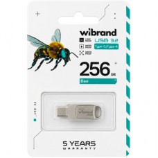 USB флеш накопитель Wibrand 256GB Bee Silver USB 3.2/Type-C (WI3.2TC/BE256TC039S) - Фото