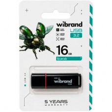 USB-флеш накопичувач Wibrand 16 GB Scarab Black USB 3.2 (WI3.2/SC16P11B) - Фото