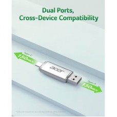 USB флеш накопитель Acer 32GB UP300 Silver USB 3.2/Type-C (BL.9BWWA.588) - Фото