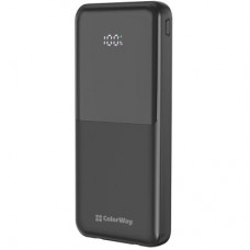 Батарея универсальная ColorWay 10 000 mAh DigiPower PD/22.5W, QC/4.0, Black (CW-PB100LP01BK) - Фото