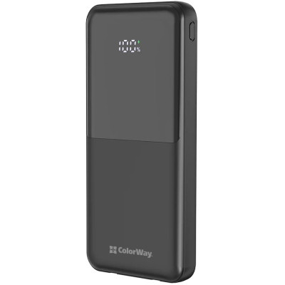 Батарея универсальная ColorWay 10 000 mAh DigiPower PD/22.5W, QC/4.0, Black (CW-PB100LP01BK)