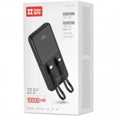 Батарея универсальная ColorWay 10 000 mAh DigiPower PD/22.5W, QC/4.0, Black (CW-PB100LP01BK) - Фото