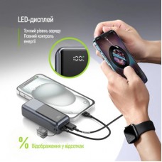 Батарея универсальная ColorWay 10 000 mAh Urban PD/22.5W, QC/4.0, Gray (CW-PB100LP03GR) - Фото