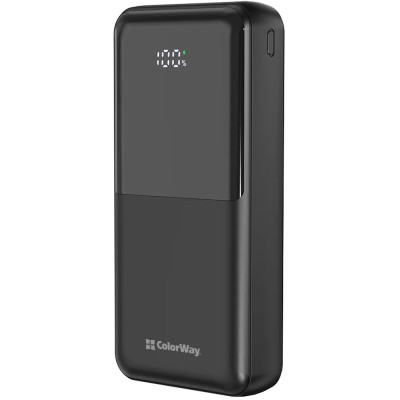 Батарея универсальная ColorWay 20 000 mAh DigiPower PD/22.5W, QC/4.0, Black (CW-PB200LP01BK)