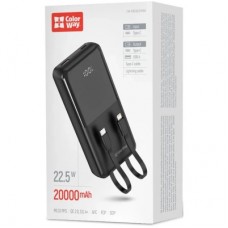 Батарея универсальная ColorWay 20 000 mAh DigiPower PD/22.5W, QC/4.0, Black (CW-PB200LP01BK) - Фото