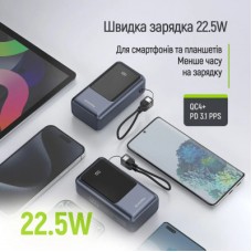 Батарея универсальная ColorWay 20 000 mAh Urban PD/22.5W, QC/4.0, Gray (CW-PB200LP03GR) - Фото