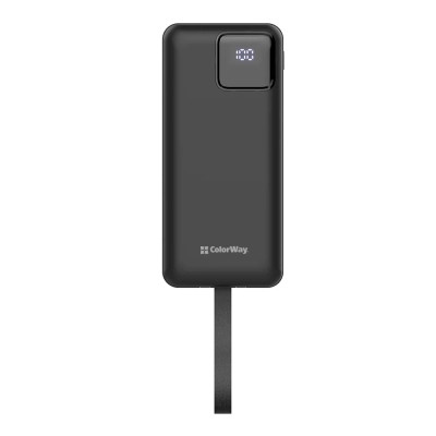 Батарея универсальная ColorWay 30 000 mAh EnergyHub PD/22.5W, QC/4.0, Black (CW-PB300LP05BK)