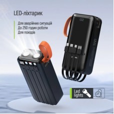 Батарея універсальна ColorWay 30 000 mAh PowerHub PD/22.5W, QC/4.0, Black (CW-PB300LP07BK) - Фото