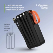 Батарея універсальна ColorWay 30 000 mAh PowerHub PD/22.5W, QC/4.0, Black (CW-PB300LP07BK) - Фото