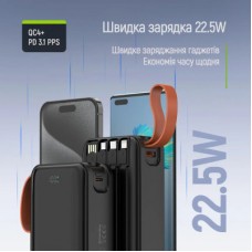 Батарея універсальна ColorWay 30 000 mAh PowerHub PD/22.5W, QC/4.0, Black (CW-PB300LP07BK) - Фото