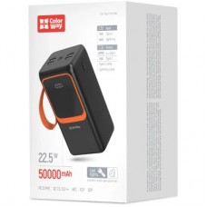 Батарея универсальная ColorWay 50 000 mAh PowerView PD/22.5W, QC/4.0, Black (CW-PB500LP02BK) - Фото