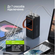 Батарея универсальная ColorWay 50 000 mAh PowerView PD/22.5W, QC/4.0, Black (CW-PB500LP02BK) - Фото