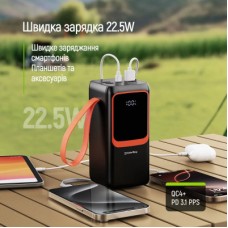 Батарея универсальная ColorWay 50 000 mAh PowerView PD/22.5W, QC/4.0, Black (CW-PB500LP02BK) - Фото