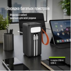 Батарея универсальная ColorWay 50 000 mAh PowerView PD/22.5W, QC/4.0, Black (CW-PB500LP02BK) - Фото