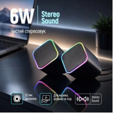 Акустична система ColorWay Cubix 2.0 RGB USB Black (CW-SPU05BK) - Фото