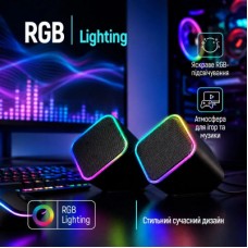 Акустична система ColorWay Cubix 2.0 RGB USB Black (CW-SPU05BK) - Фото