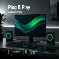 Акустична система ColorWay PulseRing 2.0 RGB USB Black (CW-SPU04BK) - Фото