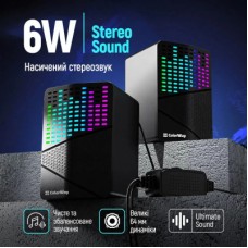 Акустическая система ColorWay SoundWave 2.0 RGB USB Black (CW-SPU06BK) - Фото