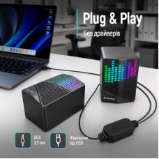 Акустическая система ColorWay SoundWave 2.0 RGB USB Black (CW-SPU06BK) - Фото