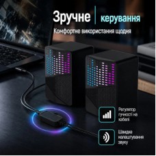 Акустическая система ColorWay SoundWave 2.0 RGB USB Black (CW-SPU06BK) - Фото