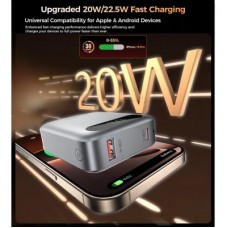 Батарея універсальна Choetech 10000mA, 22.5W, PD, QC, grey (B860-CCGY) - Фото