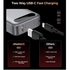 Батарея універсальна Choetech 10000mA, 22.5W, PD, QC, grey (B860-CCGY) - Фото