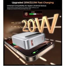 Батарея універсальна Choetech 10000mA, 22.5W, PD, QC, silver (B860-CCSL) - Фото