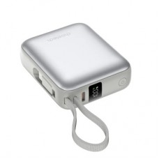Батарея універсальна Choetech 10000 mAh, 35W. PD/3.0, LED Display, buid-in type-C cabel, Silver (B832-SL) - Фото