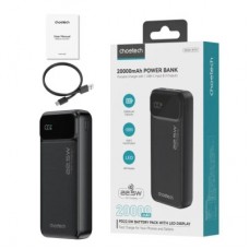 Батарея універсальна Choetech 20000 mAh, 22.5W, PD, QC/3.0, Black (B729-CCBK) Батарея універсальна Choetech 20000 mAh, 22.5W, PD, QC/3.0, Black (B729-CCBK) - Фото