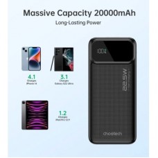 Батарея універсальна Choetech 20000 mAh, 22.5W, PD, QC/3.0, Black (B729-CCBK) Батарея універсальна Choetech 20000 mAh, 22.5W, PD, QC/3.0, Black (B729-CCBK) - Фото