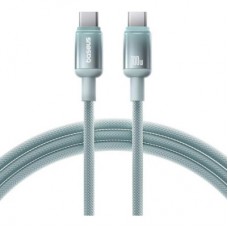 Дата кабель USB-C to USB-C 1.0m 100W blue-green Baseus (E0420700) - Фото