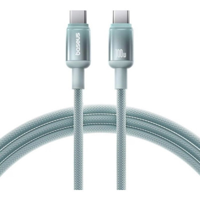 Дата кабель USB-C to USB-C 1.0m 100W blue-green Baseus (E0420700)