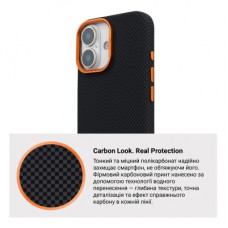Чохол для мобільного телефона Armorstandart LikeCarbon2 SE MagCase Apple iPhone 17 Kevlar Black Orange (ARM89163) Чохол для мобільного телефона Armorstandart LikeCarbon2 SE MagCase Apple iPhone 17 Kevlar Black Orange (ARM89163) - Фото